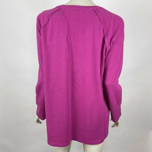 Wildfox Haley Brushed Top Elderberry V-Neck Long Sleeve Stretch Pullover Women L - Picture 3 of 10